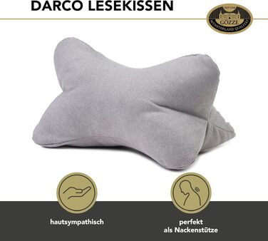 Подушка для читання Gözze Darco, м'яка та зручна, 40x25 см, срібляста - ідеально для дивана