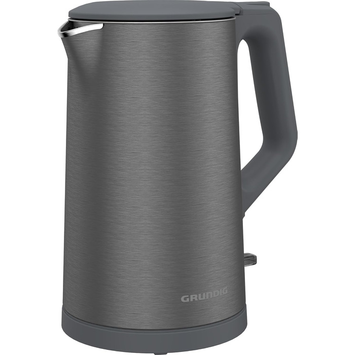Електрочайник Grundig WK 7340, 2150 Вт, 1,5 л, нерж. сталь, подвійна стінка, авто-вимкнення, Dark Inox
