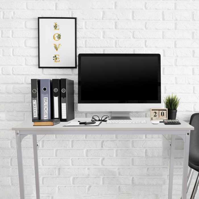 Письмовий стіл для комп'ютера WORKSPACE I 100 x 50 см, білий, hjh OFFICE