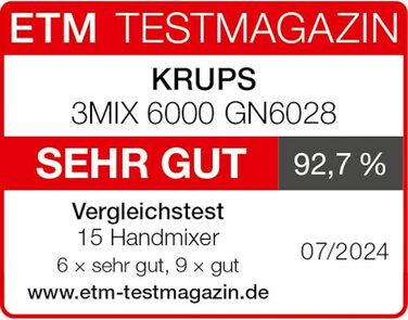 Міксер ручний Krups 3 Mix 4000, 450 Вт, білий/сірий - насадки для збивання та замісу тіста