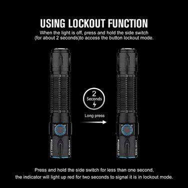Тактичний ліхтар OLIGHT Warrior 3S, 2300 люмен, 5 режимів, USB-зарядка, датчик відстані, IPX8, водонепроникний, для кемпінгу, туризму, виживання, чорний