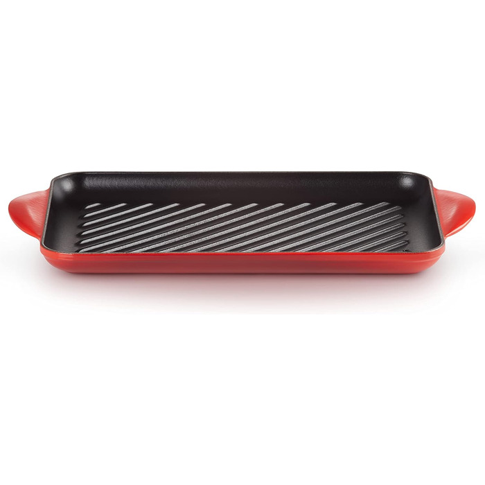 LE CREUSET Гриль-пательня прямокутна чавунна, 33 см, Червона, для всіх плит (індукція)