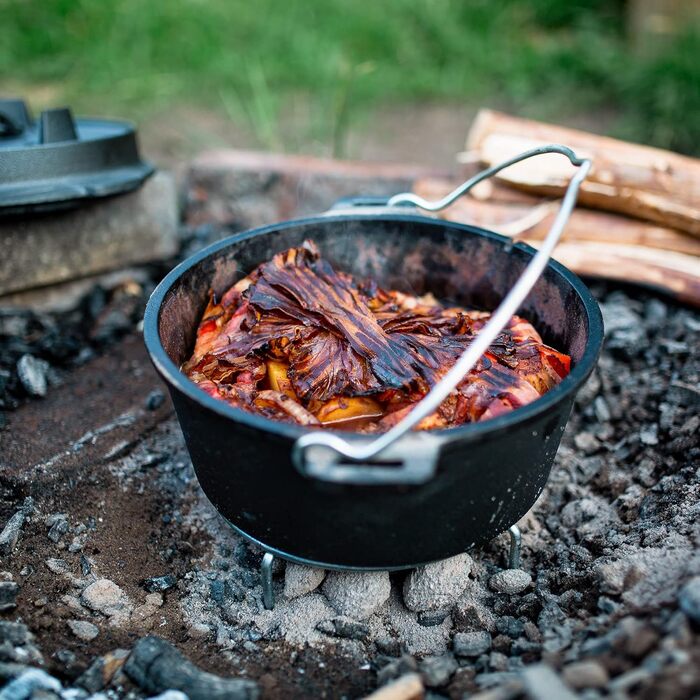 Чавунний казанок BBQ-Toro Dutch Oven Premium Serie 9,0 л (DO9P) без ніжок, підготовлений до використання (preseasoned) з кришкою