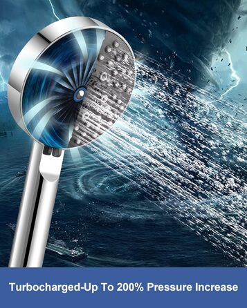Душова лійка Magichome з економією води, 5 режимів, турбонапір, з шлангом 2 м, ручна душова насадка для ванної