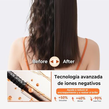 Hairstyler 5-в-1 з ефектом Coandă: Фен-щітка, автоматичний локон, об'єм та сушка (Помаранчевий)
