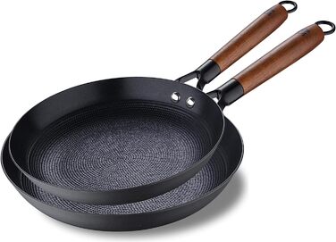 Wok MasterPRO Odín 24 см та гриль-пластина 28 см із пресованого заліза з ергономічною ручкою з акації для всіх типів плит