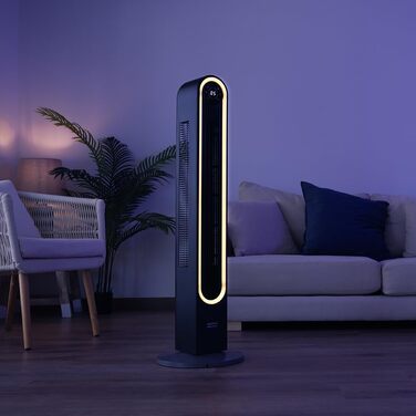 Вентилятор вежа Cecotec EnergySilence 9090 Skyline Ionic 119 см, 45 Вт, з іонізатором, LED сенсорним екраном, пультом ДУ, 3 режими, таймер 12 год, коливання 70°, чорний