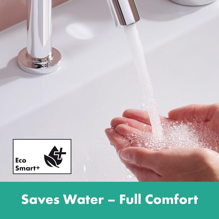 Змішувач для ванної кімнати Hansgrohe Tecturis S Fine з Push-Open та EcoSmart+ (економія води), витяжка 110 мм, хром