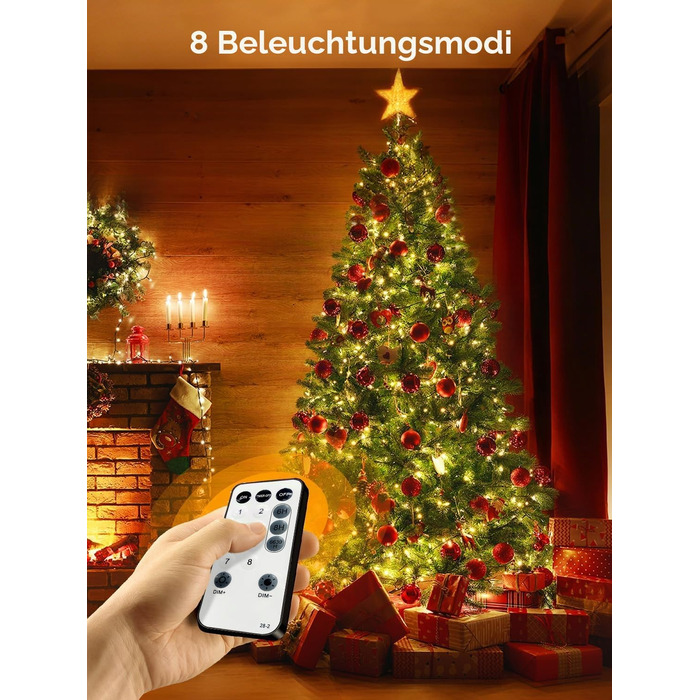 Світлодіодна гірлянда для вулиці 30м, 300 LED вогників для новорічного та різдвяного декору (теплий білий колір)