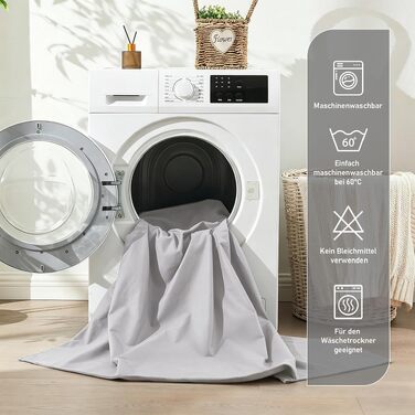 Постільна білизна з 100% бавовни, 4-предметний комплект, антрацитово-сірий, 220x240 см