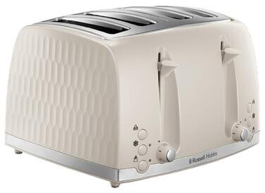 Тостер Russell Hobbs 26071 на 4 тости, кремовий: сучасний дизайн, широкі слоти, підйомний механізм