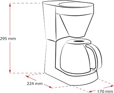 Кавоварка Melitta Easy з знімним поворотним фільтром, скляною колбою та системою захисту від крапель, на 10 чашок, чорна