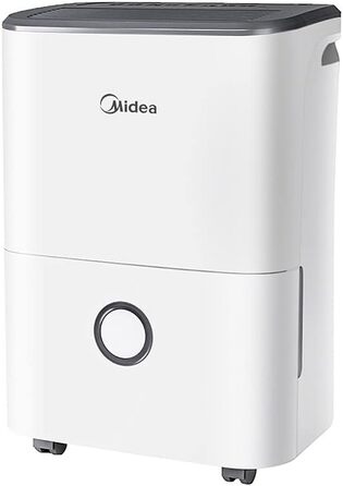 Осушувач повітря Midea DF-20DEN7-WF, 20 л/доба, для приміщень до 40 м², керування через додаток, 3 л бак, білий