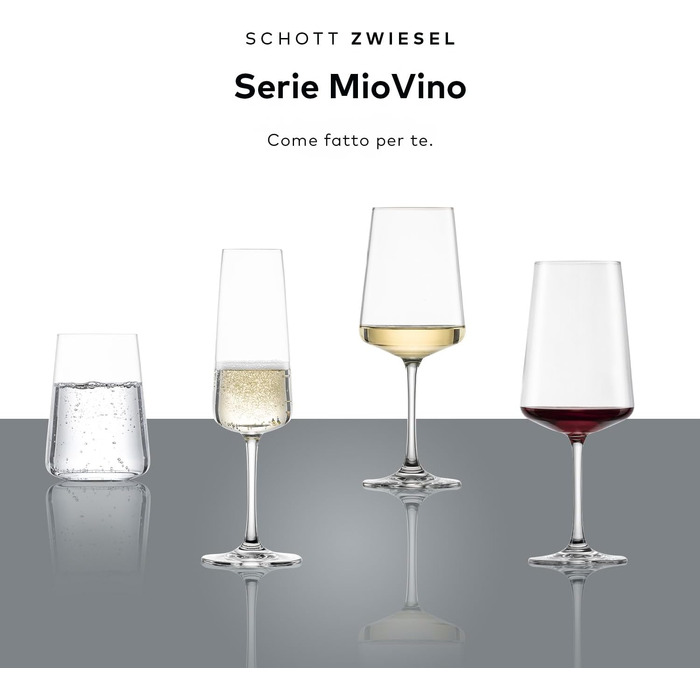 Набір келихів для червоного вина SCHOTT ZWIESEL MioVino (4 шт), Tritan-кришталь, бургундський червоний, стійкі до миття в посудомийній машині, Німеччина