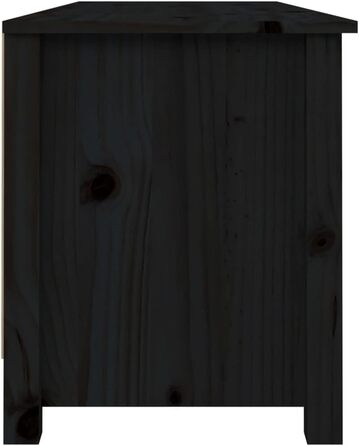 Стійка для взуття vidaXL з сидінням, чорна, масив сосни, 110x38x45.5 см, для коридору та передпокою, з великим місцем для зберігання