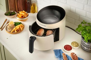 Аерофритюрниця Russell Hobbs SatisFry Panoramic 5 л, 10 програм, з оглядовим вікном, без олії, для фритюру, грилю, запікання та випікання, до 200°C, підходить для посудомийної машини, кремова, модель 27421-56