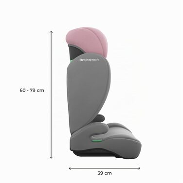 Дитяче автокрісло Kinderkraft I-SPARK 2 PRO (100-150 см), 2в1, i-Size, рожеве