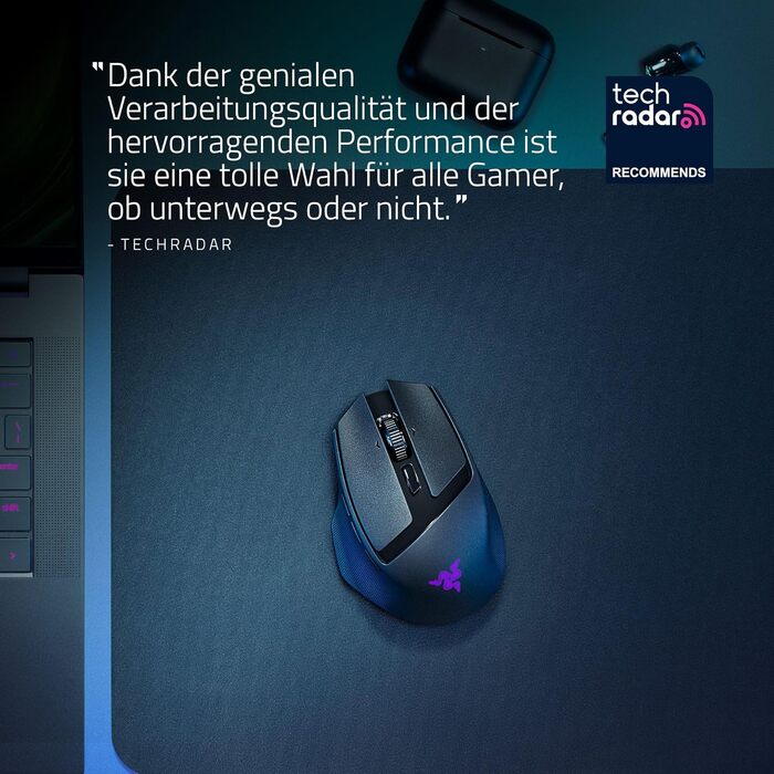 Бездротова ігрова миша Razer Basilisk Mobile AI Prompt Master, сенсор Focus X 18K, три режими підключення, перемикачі Gen-3, чорна