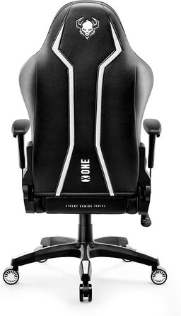 Ігрове крісло Diablo X-One 2.0, ергономічне, регульовані підлокітники, подушки для шиї та попереку, офісне крісло для геймерів, чорне-біле, розмір L, функція гойдання