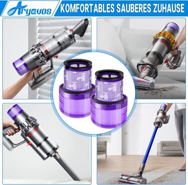 Набір із 2 змінних миючих фільтрів Aryavos для пилососа Dyson V11/V15/SV14 Cyclone Animal Absolute, сумісні з DY-970013-02, для ретельного очищення