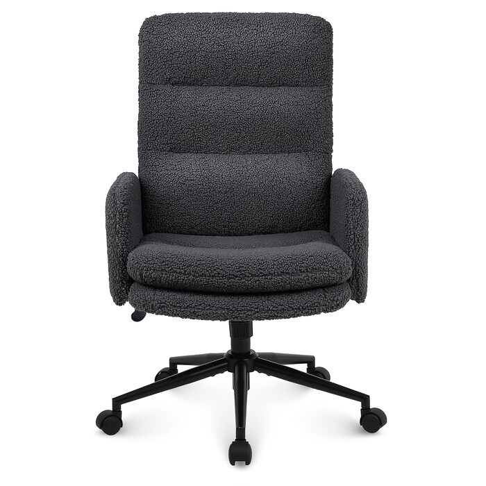 Крісло для дому та офісу Youhauchair з кашеміру, ергономічне, з високою спинкою, регульована висота, для дому та офісу (темно-сірий)
