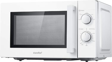Мікрохвильова піч Comfee CMSN 20 WH, 20 л, 700 Вт, механічне керування, 5 режимів, розморожування, підсвічування, біла