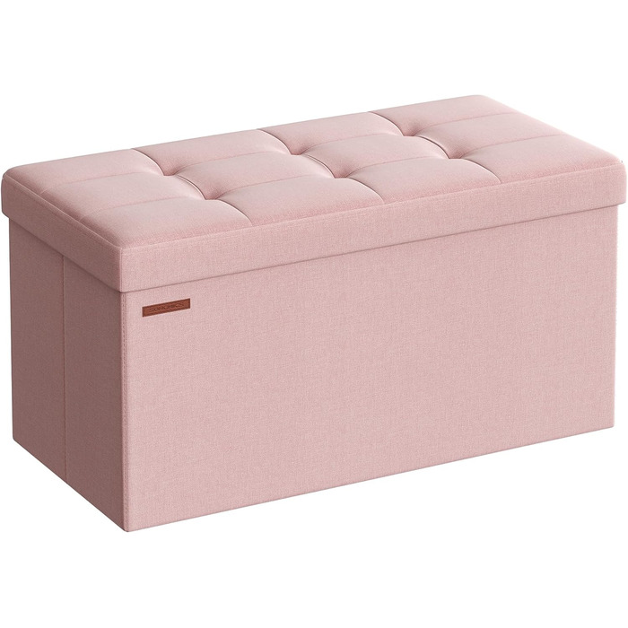Складаний пуф SONGMICS з місцем для зберігання, 76×38×38 см, до 300 кг, для вітальні, спальні, коридору, попелясто-сірий