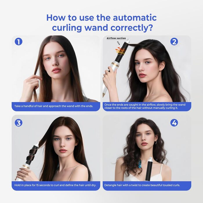 UMIGA Airstyler 5-в-1: Фен-щітка, випрямляч, плойка, об'ємна щітка для волосся 1000W, 3 режими нагріву, рожево-білий