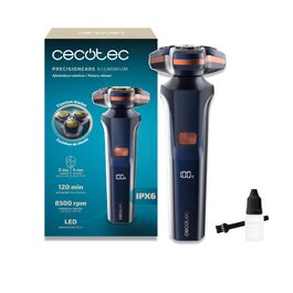 Електробритва Cecotec Precisioncare Aluminium: 70 хв роботи, нержавіюча сталь, IPX6, для дому та подорожей, 7200 об/хв