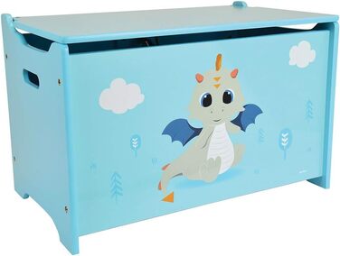 Дитяча іграшкова скриня Fun House Leon Le Dragon, дерев'яна, 58×40×36 см, синя