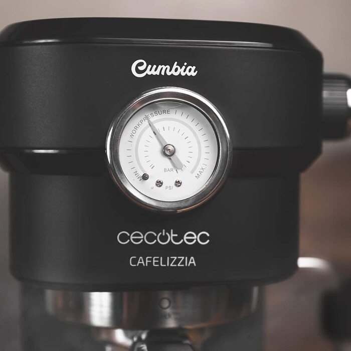 Кавомашина Cecotec Cafelizzia 790 Steel Pro: Еспресо та капучино, 1350W, 20 бар, манометр, термоблок, 1.2л, нержавіюча сталь