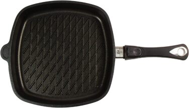 Гусятниця AMT Gastroguss 28x28 см, 5 см, BBQ-дно, знімна ручка, алюмінієва, антипригарне покриття Lotan, не для індукції