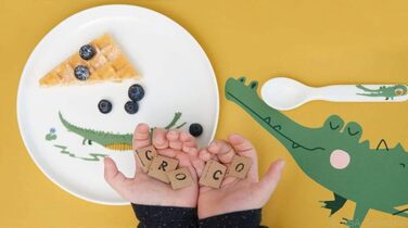 Дитячий посуд Croco Krokodil: 5-ти частинний набір з порцеляни