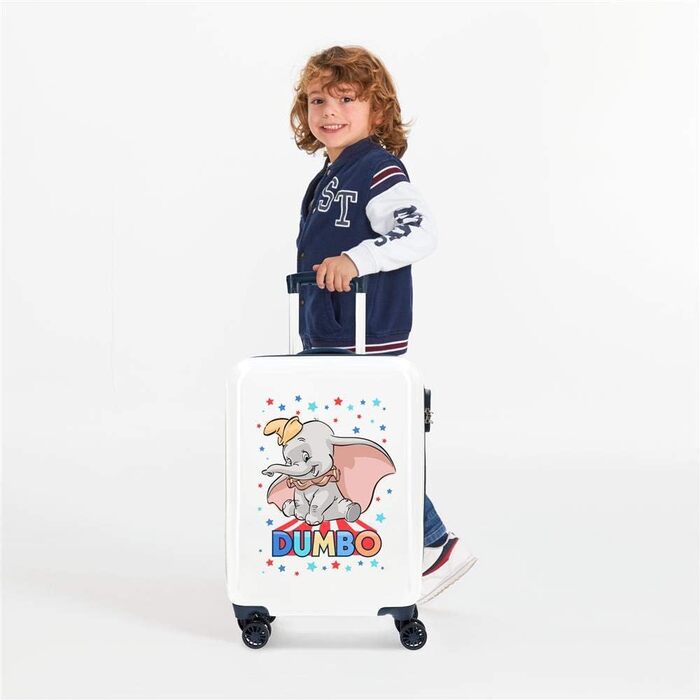 Дитяча валіза Disney Dumbo, жорсткий ABS, 37x55x20 см, 32 л, з кодовим замком, 4 колеса, ручна поклажа, різнокольорова
