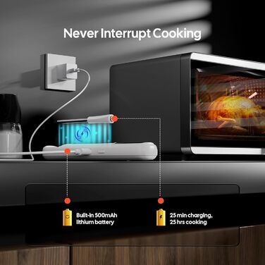 Inkbird INT-11I-B: Бездротовий термометр для м'яса з Bluetooth, LCD-дисплеєм, IP67, для приготування на грилі, в духовці, Smoker, Airfryer