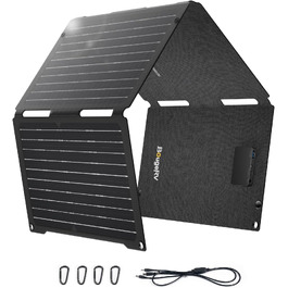 Складана сонячна панель BougeRV 100W ETFT з волокном (270°), портативний сонячний модуль з USB-C, USB-A та DC виходами, 2 кг, для павербанків, смартфонів та планшетів