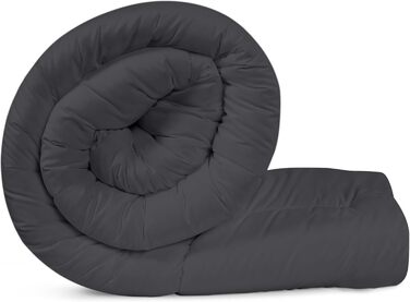 Ковдра Utopia Bedding для цілорічного використання, 370 GSM, дихаюча, стеганий, супер м'яка (білий) 180 x 200 см, сірий