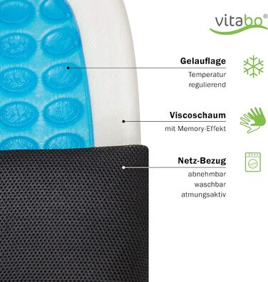 Подушка ортопедична для сидіння з піни Memory Foam та гелем, чорна | Підтримка куприка, ергономічна форма
