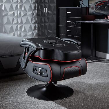 Ігрове крісло X Rocker Torque 2.1 з Bluetooth, вібрацією та аудіосистемою, червоне, педестальне крісло для геймерів та розваг
