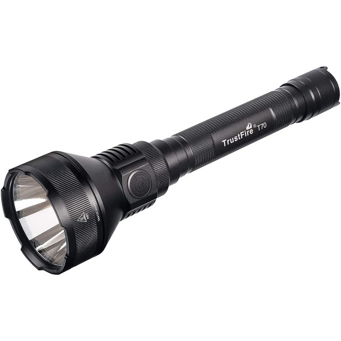 Ліхтарик TrustFire T70 LED, 2300 люмен, акумуляторний, тактичний, надяскравий, 1000 м, IPX8, 5 режимів, для полювання, кемпінгу, надзвичайних ситуацій, чорний