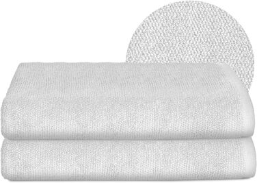 Рушники BEAUTEX Premium, набір 2 шт., 70x140 см, 100% бавовна, європейського виробництва, Oeko-TEX, білі, 550 г/м², махрові для ванної кімнати