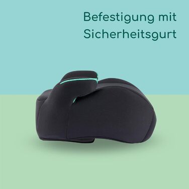 Дитяче автокрісло Bebeconfort Manga i-Safe Reboarder, 6–12 років, 125–150 см, компактне та легке, м'яка оббивка, чорне