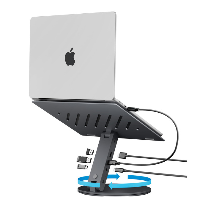 Док-станція та ергономічна підставка для ноутбука Spigen ArcDock 6-in-1: USB-C, HDMI 4K 60Hz, USB-A, для MacBook, iPad Pro Air та ноутбуків до 15.6