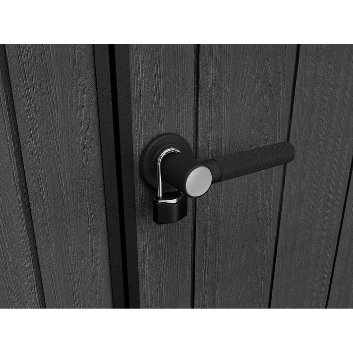 Сарай садовий Keter Artisan 7x7 з підлогою, похилим дахом, подвійними дверями та вікном, 214x218x226 см, 8.3 м³, сірий - для зберігання на вулиці