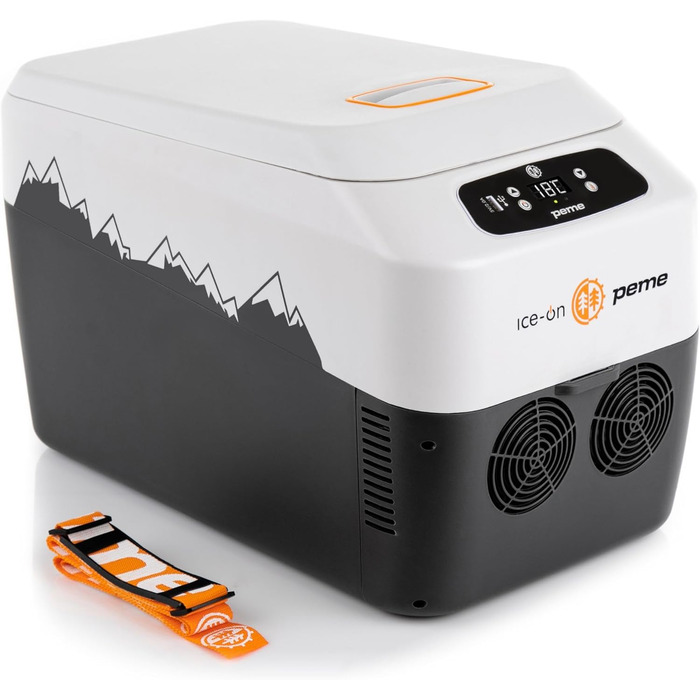 Термоелектричний автохолодильник Peme Ice On 28.3L з LCD дисплеєм, USB, 12/230V – для кемпінгу, подорожей, автомобіля (помаранчевий)