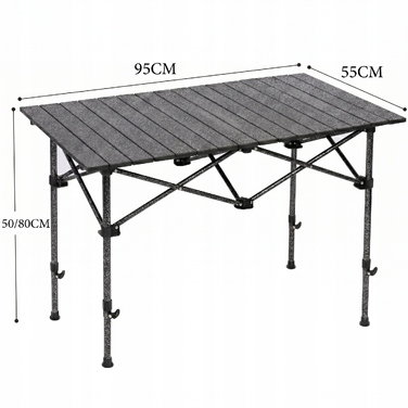 Туристичний стіл Vortech, 55 x 95 x 80 см, чорний