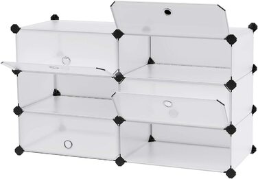 SONGMICS модульний стелаж для взуття з пластику та металу, 12 секцій, 83 x 31 x 105 см, чорний, органайзер для зберігання взуття, шафа для одягу