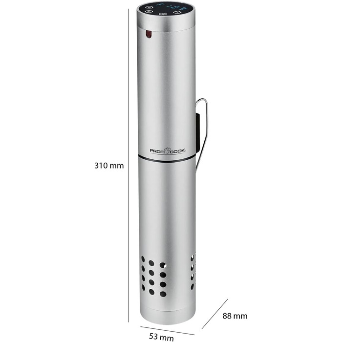 ProfiCook® Sous Vide Garer PC-SV 1159: Су-від прилад з Wi-Fi, 1000 Вт, діапазон температур 0-90°C, автоматичні програми, корпус з алюмінію, LED дисплей, функція автоматичного вимкнення