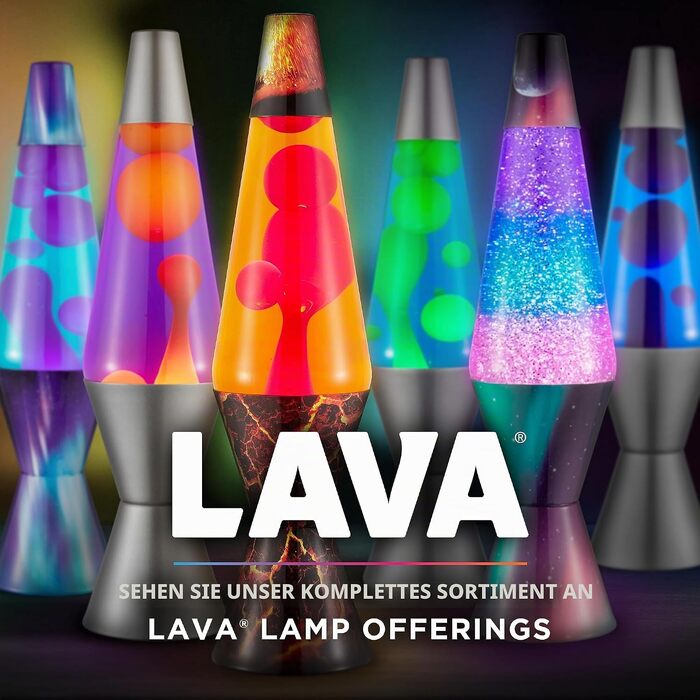Лавова лампа Lava Original Polar Glimmer, 36.8 см — сріблястий блиск, багатоколірна підсвітка, декоративний нічник для дому