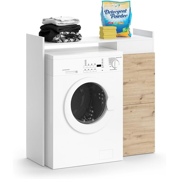 Шафа для пральної машини Vicco Alf, білий/дуб, 99x98 см, з 2 шухлядами